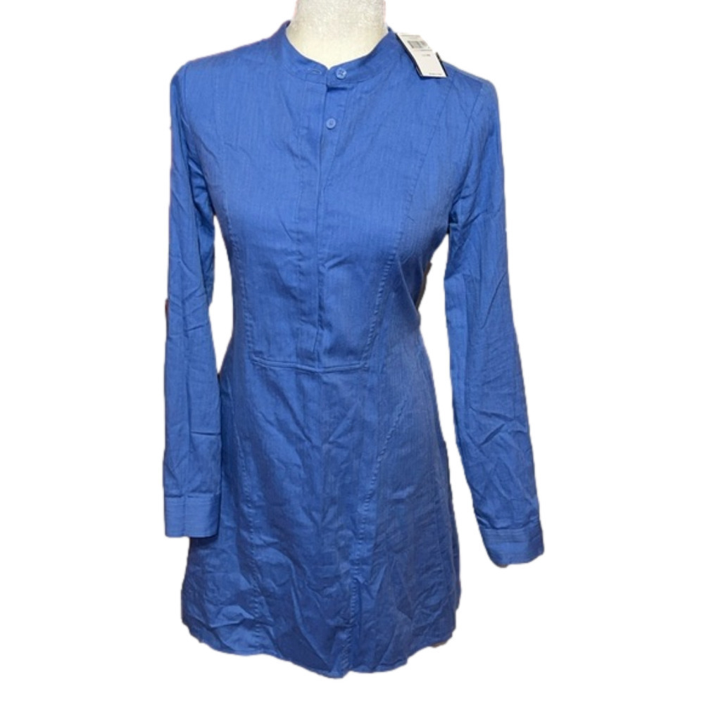 NWT BCBGmaxazria French Blue Tailore Shirt Dress XS
